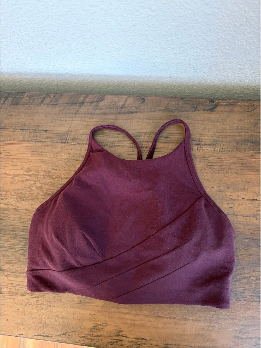 Lululemon Flow Y Wrap-Front High-Neck Bra *Light Support, B/C Cup Cassis Red siz